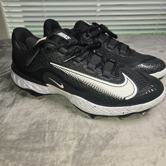Nike Alpha Huarache Elite 4 Low Baseball Cleats Mens Sz 10 Black  New No Box - Picture 1 of 5